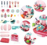 Anubhav Janni Kitchen Set for Kids with Suitcase Play Pink Great Educational Toy Gifts Girls 3 in 1 Plastic Carry Along 19 Pcs Multi-Color Pretend Cooking Boys Toddler Baby Gift (pack of 1) - Image 7
