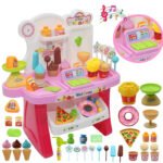 Anubhav Janni Pretend Play Mini Supermarket Toy Candy Sweet Shopping Cart, Kitchen Set Kids Toys for Boys and Girls Home Ice Cream Plastic Battery Operated 37 Pcs Super Market Girl(PACK OF 1)