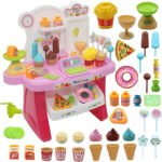 Anubhav Janni Pretend Play Mini Supermarket Toy Candy Sweet Shopping Cart, Kitchen Set Kids Toys for Boys and Girls Home Ice Cream Plastic Battery Operated 37 Pcs Super Market Girl(PACK OF 1) - Image 4