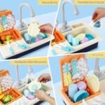 Anubhav Janni Kitchen Sink Toys Set Dishwasher Play with Running Water wear Pretend for Girls and Boys Wash Basin Complete Accessories Realistic Flow Cooking Utensils(pack of 1) - Image 2