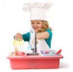 Anubhav Janni Kitchen Sink Toys Set Dishwasher Play with Running Water wear Pretend for Girls and Boys Wash Basin Complete Accessories Realistic Flow Cooking Utensils(pack of 1) - Image 7