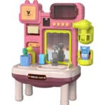 Anubhav Janni Kids Washing Table Playset with Light Water Recycling 18 Pcs Pretend Play Wash Basin Simulation Toy Role Educational for Piece Roleplay Kitchen Cleaning Set Working(pack of 1)