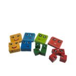 Anubhav Janni Kids Crazy Face Wooden Cube Puzzle Toy for Boys Girls 16 Cubes 72 Cards Color Matching Building Brain Game Educational Learning Funny Changing Emoji 3+ Years Development (pack of 1) - Image 4