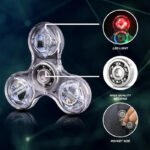Anubhav Janni  Led Light Fidget Spinners Crystal Finger Toy Gift for Children Stress Reduction and Anxiety Relief Hand Spinners Random Colour (Purple, Crystal, Green)3 Spinner Desk(pack of 1) - Image 6