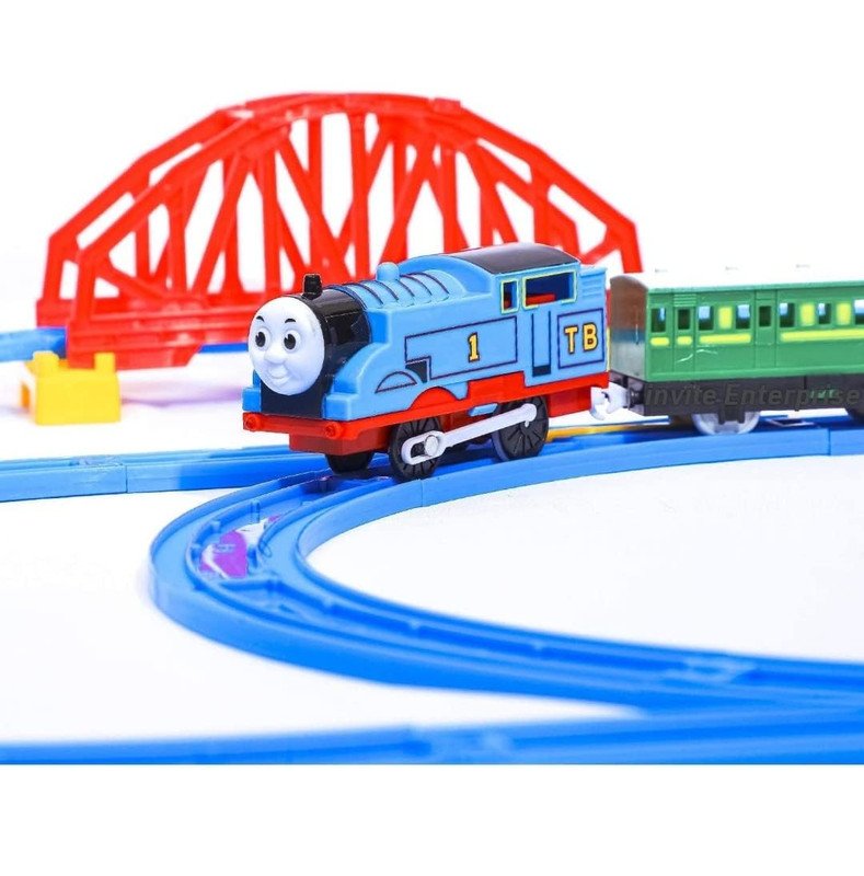 Anubhav Janni Battery Operated Train Set for Kids 66 PCS DIY Electric City Track Railway Toy with Remote Control (Big Thomas Train)Kid's Plastic Toys Sound and Flashing Lights(pack of 1) Anubhav Janni Battery Operated Train Set for Kids 66 PCS DIY Electric City Track Railway Toy with Remote Control (Big Thomas Train)Kid's Plastic Toys Sound and Flashing Lights(pack of 1) - Image 1