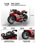 Anubhav Janni Bike Toy for Kids Motorcycle Friction Powered Toys Kid Boys Realistic 3+ Years Old 1:14 Scale Die-Cast Metal Red Racing with Pull Back Action R15 Design Die Cast(Pack of 1) - Image 2