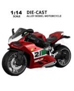 Anubhav Janni Bike Toy for Kids Motorcycle Friction Powered Toys Kid Boys Realistic 3+ Years Old 1:14 Scale Die-Cast Metal Red Racing with Pull Back Action R15 Design Die Cast(Pack of 1) - Image 7