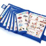 Anubhav Janni Educational Kids Learning Pillow Chart with Hindi English Bilingual Body Parts and Alphabet Frame Interactive Wall Display for Children Includes 49 Double-Sided Cards (pack of 1)
