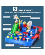 Anubhav Janni Car Adventure Manual Race Track Interactive Game with 4 Cars Multicolor Boys Dinosaur Playset Kids Garage Parking Toy Mini Educational Ramp for 3 5 7 8 Year Old Toddler (pack of 1) - Image 4