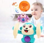 Anubhav Janni Musical Voice Controlled Monkey Toy Music Animal Toys Kids Baby Spinning Rolling Doll Tumble with Control Light and Sound Effects Sensor Multicolor(Colour as per Stock)(pack of 1) - Image 4