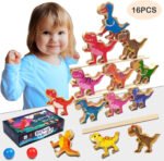 Anubhav Janni Premium Multicolor Dinosaur Stacking Blocks for Kids STEM Building Toy Boys Girls Ages 3 7 Perfect Christmas Birthday Gift Balance Game Wooden Jenga Colorful (pack of 1) - Image 3