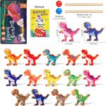 Anubhav Janni Premium Multicolor Dinosaur Stacking Blocks for Kids STEM Building Toy Boys Girls Ages 3 7 Perfect Christmas Birthday Gift Balance Game Wooden Jenga Colorful (pack of 1) - Image 4