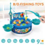 Anubhav Janni Magnetic Fishing Game Toy for Kids with Music Lights Rotating Water Play Set Fish Catching Toddlers Children Rotating Colourful Figures and Rods Multicolour(pack of 1) - Image 2
