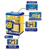 Anubhav Janni Toys Battery Operated Mini ATM Safe Kids Piggy Saving Bank with Electronic Lock Coin Cash Deposit Cartoon for  Premium and Minion Secret Code to Unlock Password (pack of 1) - Image 4