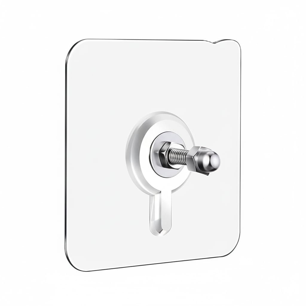 Anubhav Janni Bolt Sticker Self Adhesive Wall Screw Hook Punch Free Wall Mounted Seamless Transparent Waterproof Hooks Bathroom Kitchen Home Hook Office Bathroom Bedroom (Set Of 10 Pcs) Anubhav Janni Bolt Sticker Self Adhesive Wall Screw Hook Punch Free Wall Mounted Seamless Transparent Waterproof Hooks Bathroom Kitchen Home Hook Office Bathroom Bedroom (Set Of 10 Pcs) - Image 1