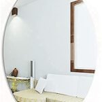 Anubhav Janni Ovel Shape Sticker Mirror (20*30) Oval Adhesive For Wall On Tiles In Bedroom Living Room Bathroom Bedroom Room Silver Sheet Effect Decor HD Vanity Make Up (Pack Of 1 Pcs)