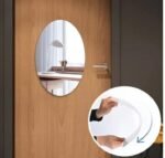 Anubhav Janni Ovel Shape Sticker Mirror (20*30) Oval Adhesive For Wall On Tiles In Bedroom Living Room Bathroom Bedroom Room Silver Sheet Effect Decor HD Vanity Make Up (Pack Of 1 Pcs) - Image 7