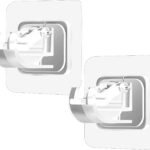 Anubhav Janni Curtain Wall Hook Sticker Self Adhesive No Drill Rod Brackets Transparent Plastic Stainless Steel Holder Hooks Hangers Bathroom Kitchen Hotel Adhesive Holder Wall (Set Of 2 Pcs)