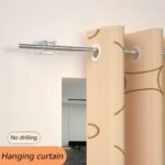 Anubhav Janni Curtain Wall Hook Sticker Self Adhesive No Drill Rod Brackets Transparent Plastic Stainless Steel Holder Hooks Hangers Bathroom Kitchen Hotel Adhesive Holder Wall (Set Of 2 Pcs) - Image 2