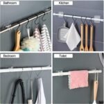 Anubhav Janni Curtain Wall Hook Sticker Self Adhesive No Drill Rod Brackets Transparent Plastic Stainless Steel Holder Hooks Hangers Bathroom Kitchen Hotel Adhesive Holder Wall (Set Of 2 Pcs) - Image 5