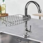 Anubhav Janni Faucet Rack Soap Holder Kitchen Sink Stainless Steel Stand Sponge Dish Deck Mount Storage Racks Adjustable Rag Draining Bathroom Holders Hanging Shelves Dishwashing (Pack Of 1 Pcs) - Image 4