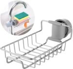Anubhav Janni Faucet Rack Soap Holder Kitchen Sink Stainless Steel Stand Sponge Dish Deck Mount Storage Racks Adjustable Rag Draining Bathroom Holders Hanging Shelves Dishwashing (Pack Of 1 Pcs) - Image 5