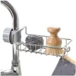 Anubhav Janni Faucet Rack Soap Holder Kitchen Sink Stainless Steel Stand Sponge Dish Deck Mount Storage Racks Adjustable Rag Draining Bathroom Holders Hanging Shelves Dishwashing (Pack Of 1 Pcs) - Image 6
