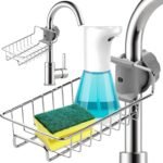 Anubhav Janni Faucet Rack Soap Holder Kitchen Sink Stainless Steel Stand Sponge Dish Deck Mount Storage Racks Adjustable Rag Draining Bathroom Holders Hanging Shelves Dishwashing (Pack Of 1 Pcs) - Image 8