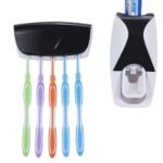 Anubhav Janni New Toothpast Dispencer Color Wall Mounted Plastic Dust Proof Automatic Toothpaste Dispenser Toothbrush Holder Hands Free Hole Mount Squeezer Kids Bathroom Home (Pack Of 1 Pcs)