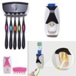 Anubhav Janni New Toothpast Dispencer Color Wall Mounted Plastic Dust Proof Automatic Toothpaste Dispenser Toothbrush Holder Hands Free Hole Mount Squeezer Kids Bathroom Home (Pack Of 1 Pcs) - Image 4