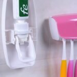 Anubhav Janni New Toothpast Dispencer Color Wall Mounted Plastic Dust Proof Automatic Toothpaste Dispenser Toothbrush Holder Hands Free Hole Mount Squeezer Kids Bathroom Home (Pack Of 1 Pcs) - Image 6