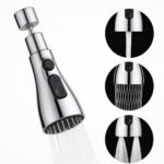 Anubhav Janni 360 Degree Movable Faucet Flexible Tap Extender Kitchen Sink Rotating Attachment Splash Proof Water Saving Universal Bathroom Chrome Plated Spray Head Adjustable (Pack Of 1 Pcs)