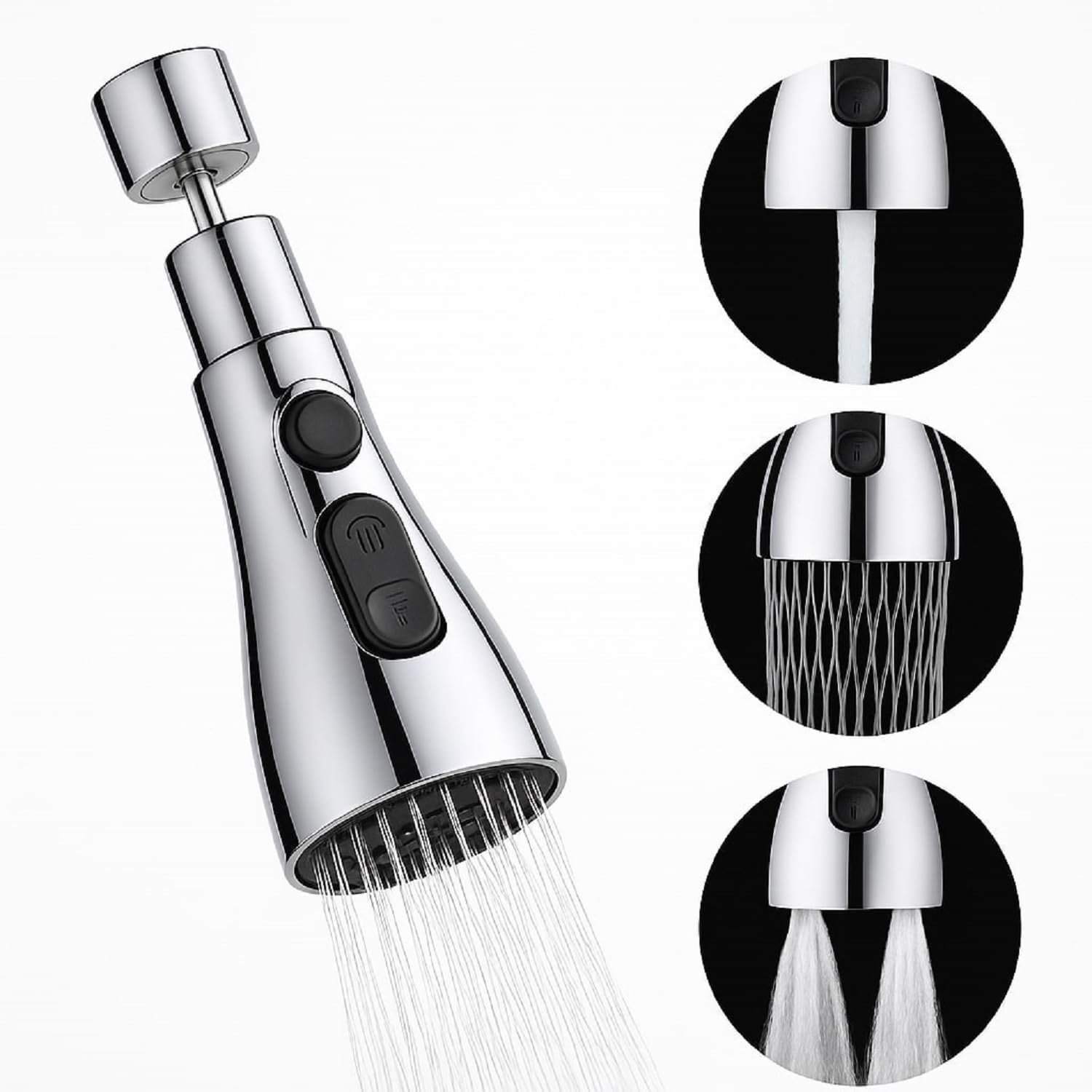 Anubhav Janni 360 Degree Movable Faucet Flexible Tap Extender Kitchen Sink Rotating Attachment Splash Proof Water Saving Universal Bathroom Chrome Plated Spray Head Adjustable (Pack Of 1 Pcs) Anubhav Janni 360 Degree Movable Faucet Flexible Tap Extender Kitchen Sink Rotating Attachment Splash Proof Water Saving Universal Bathroom Chrome Plated Spray Head Adjustable (Pack Of 1 Pcs) - Image 1