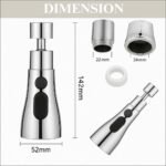 Anubhav Janni 360 Degree Movable Faucet Flexible Tap Extender Kitchen Sink Rotating Attachment Splash Proof Water Saving Universal Bathroom Chrome Plated Spray Head Adjustable (Pack Of 1 Pcs) - Image 2