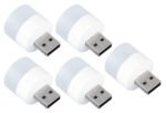 Anubhav Janni Usb Night Lights Mini USB LED Light Flexible Plug in Ambient Lamp Car Bedroom Reading Sleep Portable Bulb Compact Powered Plastic Plug In Flexible Car Indoor Outdoor (Set Of 5 Pcs)