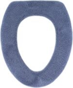 Anubhav Janni Toilet Seat Cover Soft Plush Thick Fabric Warmer For Round Elongated Seats Reusable Machine Washable Covers Set With Elastic Bottom Bathroom Decor (Pack Of 1 Pcs)