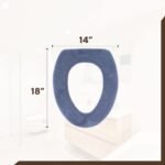 Anubhav Janni Toilet Seat Cover Soft Plush Thick Fabric Warmer For Round Elongated Seats Reusable Machine Washable Covers Set With Elastic Bottom Bathroom Decor (Pack Of 1 Pcs) - Image 2