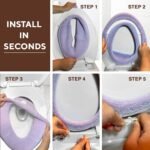 Anubhav Janni Toilet Seat Cover Soft Plush Thick Fabric Warmer For Round Elongated Seats Reusable Machine Washable Covers Set With Elastic Bottom Bathroom Decor (Pack Of 1 Pcs) - Image 4