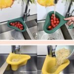 Anubhav Janni Sink Organizer Corner Kitchen Triangle Strainer Basket Bar Drain Triangular Strainer Fits All Sinks Basket Sink Filter Swan Garbage Multifunctional Hanging Rack Home (Set Of 2 Pcs) - Image 6