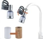 Anubhav Janni Expandable Kitchen Faucet Sprayer Degree Rotating Head Sink Extender Flexible Extender Water Saving Universal Anti Splash Adjustable Nozzle For Bathroom Silver (Pack Of 1 Pcs) - Image 5