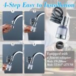 Anubhav Janni Expandable Kitchen Faucet Sprayer Degree Rotating Head Sink Extender Flexible Extender Water Saving Universal Anti Splash Adjustable Nozzle For Bathroom Silver (Pack Of 1 Pcs) - Image 6