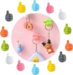 Anubhav Janni Thumb Holder Wall Hook Silicone Creative Thumbs Up Shape Multifunctional Hook Cable Clip Organizer Key Hangers For Home Office Bedroom Cute Design Hanging (Set Of 10 Pcs)