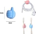 Anubhav Janni Thumb Holder Wall Hook Silicone Creative Thumbs Up Shape Multifunctional Hook Cable Clip Organizer Key Hangers For Home Office Bedroom Cute Design Hanging (Set Of 10 Pcs) - Image 2