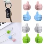 Anubhav Janni Thumb Holder Wall Hook Silicone Creative Thumbs Up Shape Multifunctional Hook Cable Clip Organizer Key Hangers For Home Office Bedroom Cute Design Hanging (Set Of 10 Pcs) - Image 4