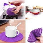 Anubhav Janni Silica Anti Hot Heat Resistant Gel Round Pot Holder Disc Pads Car Dashboard Pad Dining Table Mat Placemat Coasters Trivets Silicone Place Honeycomb Rubber Kitchen (Pack Of 1 Pcs) - Image 2
