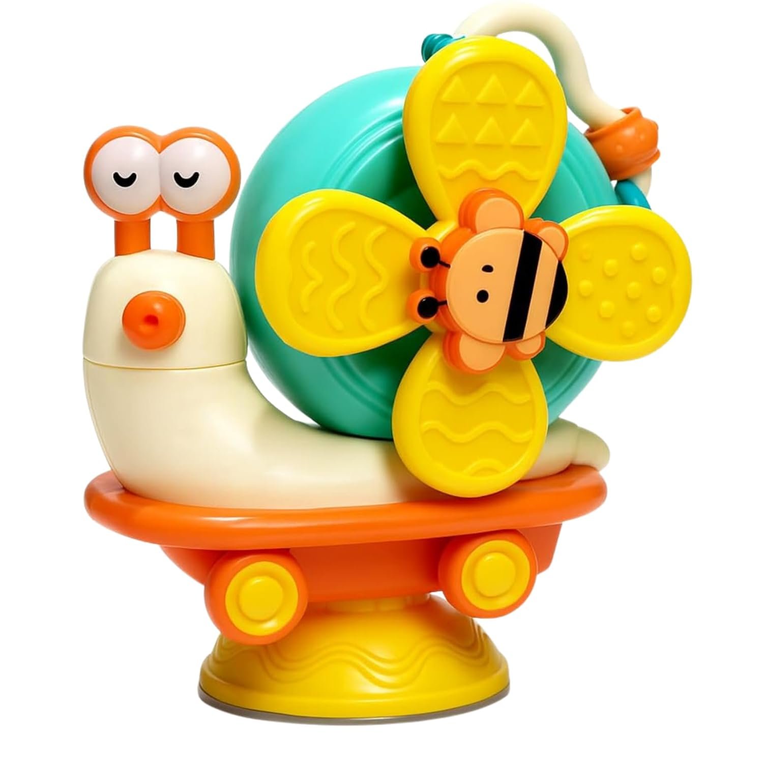 Anubhav Janni 5 in 1 Toy Modes of Play Yellow Snail Spinner for Baby Convertible Friction Powered Car Sensory Kids with High Grip Suction Cup Base Interactive Learning Set Rattle(pack 1) Anubhav Janni 5 in 1 Toy Modes of Play Yellow Snail Spinner for Baby Convertible Friction Powered Car Sensory Kids with High Grip Suction Cup Base Interactive Learning Set Rattle(pack 1) - Image 1