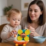 Anubhav Janni 5 in 1 Toy Modes of Play Yellow Snail Spinner for Baby Convertible Friction Powered Car Sensory Kids with High Grip Suction Cup Base Interactive Learning Set Rattle(pack 1) - Image 4