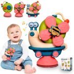 Anubhav Janni 5 in 1 Suction Spinner Rattle Friction Car Windmill Sensory Play BPA Free Safe Durable Interactive Learning Toys 6 Months Kids (Multicolor) Snail Toy Spinning Bath(pack of 1)