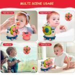 Anubhav Janni 5 in 1 Suction Spinner Rattle Friction Car Windmill Sensory Play BPA Free Safe Durable Interactive Learning Toys 6 Months Kids (Multicolor) Snail Toy Spinning Bath(pack of 1) - Image 2