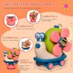 Anubhav Janni 5 in 1 Suction Spinner Rattle Friction Car Windmill Sensory Play BPA Free Safe Durable Interactive Learning Toys 6 Months Kids (Multicolor) Snail Toy Spinning Bath(pack of 1) - Image 4